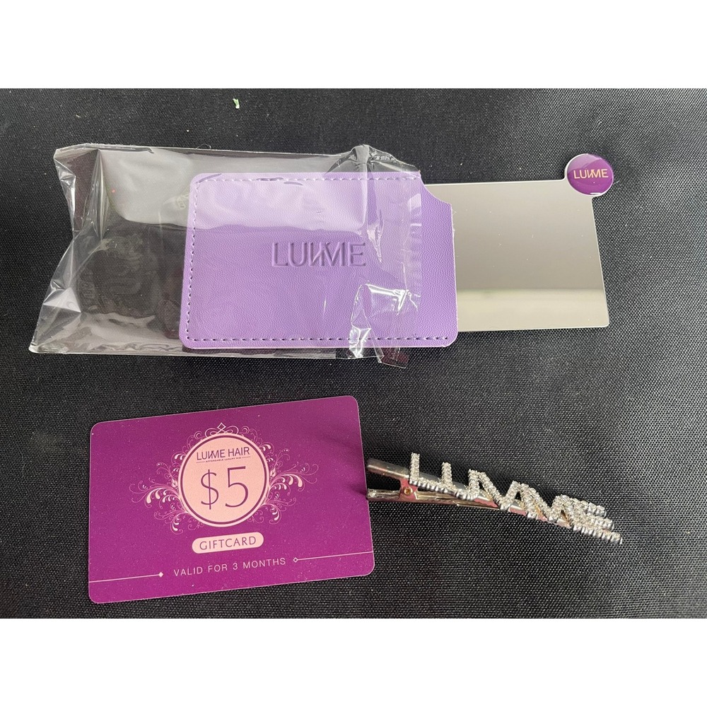 Luvme Rhinestone LUVME Word Hair Clip Silver Tone Crystal Barrette with Mirror